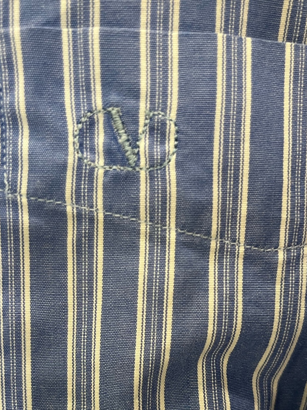 Valentino Men’s Blue Striped Button-Down Shirt size xl - Picture 4 of 9